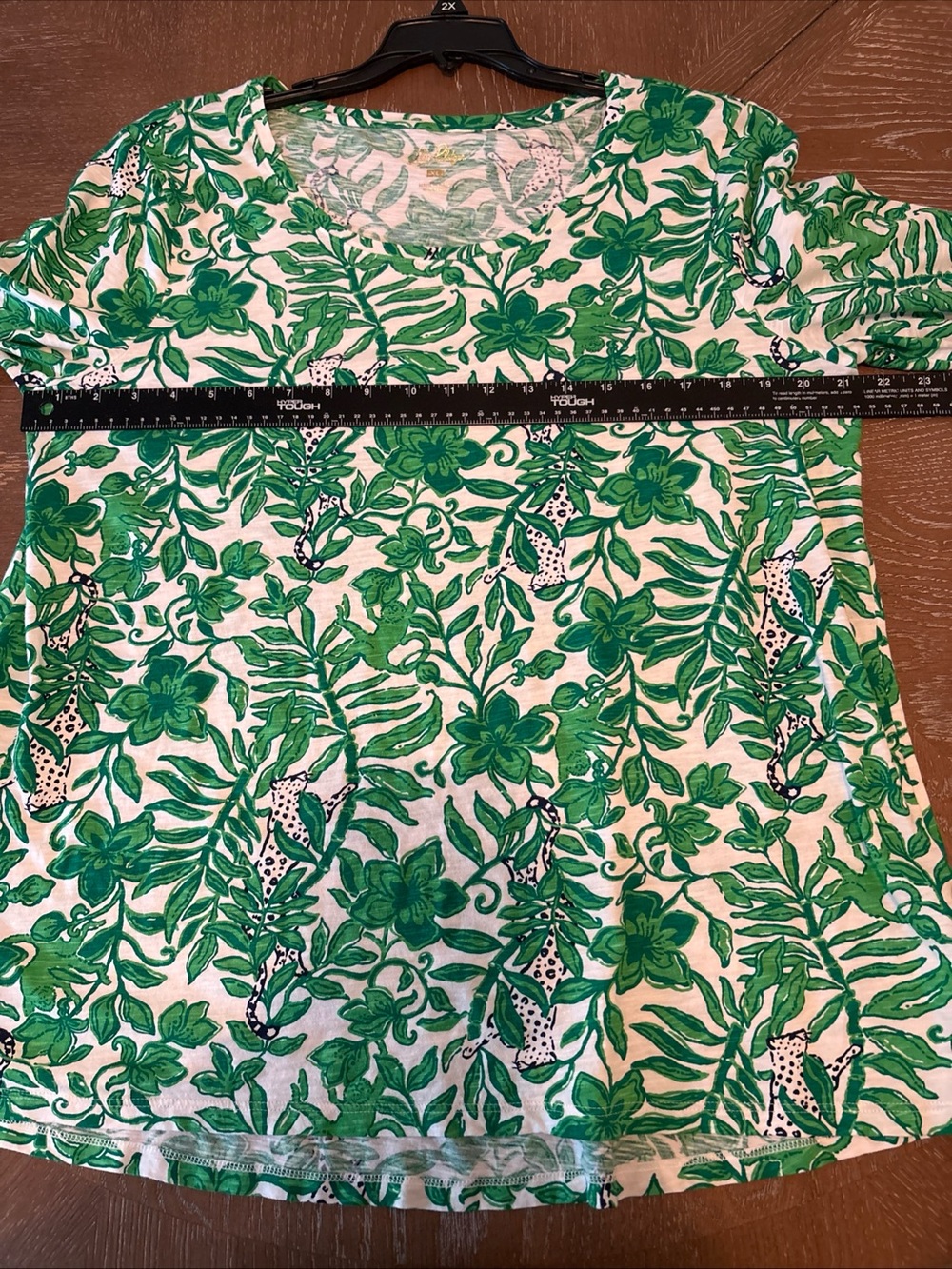 Lilly Pulitzer White Long-Sleeve Top with Green Floral Print - Picture 4 of 9